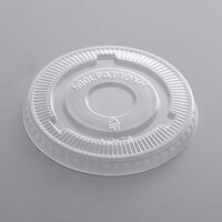 Choice 5 oz., 7 oz., 10 oz. Clear PET Flat Lid with No Straw Slot - 1000/Case