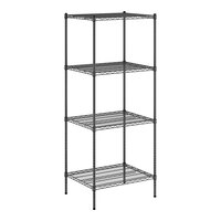 Regency 24" x 30" NSF Black Epoxy 4-Shelf Kit with 74" Posts