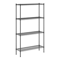 Regency 14" x 42" NSF Black Epoxy 4-Shelf Kit with 74" Posts