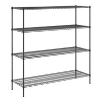 Regency 24" x 72" NSF Black Epoxy 4-Shelf Kit with 74" Posts