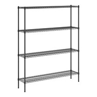 Regency 14" x 60" NSF Black Epoxy 4-Shelf Kit with 74" Posts