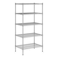 Regency 24" x 36" NSF Chrome Wire 5-Shelf Kit with 74" Posts