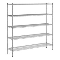 Regency 18" x 72" x 74" NSF Chrome Wire 5-Shelf Kit