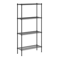 Regency 14" x 36" NSF Black Epoxy 4-Shelf Kit with 74" Posts