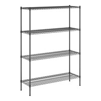 Regency 18" x 54" NSF Black Epoxy 4-Shelf Kit with 74" Posts