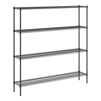 Regency 14" x 72" NSF Black Epoxy 4-Shelf Kit with 74" Posts