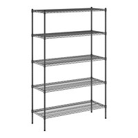 Regency 18" x 48" NSF Black Epoxy 5-Shelf Kit with 74" Posts