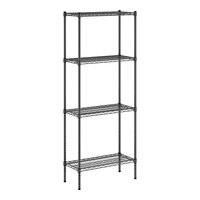 Regency 14" x 30" NSF Black Epoxy 4-Shelf Kit with 74" Posts