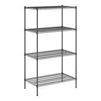 Regency 24" x 42" NSF Black Epoxy 4-Shelf Kit with 74" Posts