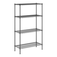 Regency 18" x 42" NSF Black Epoxy 4-Shelf Kit with 74" Posts