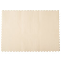 Hoffmaster 310522 10" x 14" Ecru / Ivory Colored Paper Placemat with Scalloped Edge - 1000/Case