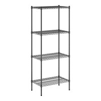 Regency 18" x 30" NSF Black Epoxy 4-Shelf Kit with 74" Posts