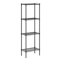 Regency 14" x 24" NSF Black Epoxy 4-Shelf Kit with 74" Posts