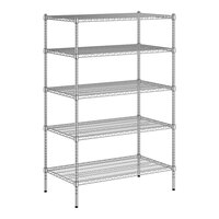 Regency 24" x 42" NSF Chrome Wire 5-Shelf Kit with 64" Posts