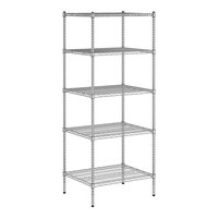 Regency 24" x 30" NSF Chrome Wire 5-Shelf Kit with 74" Posts