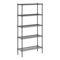 Regency 14" x 36" NSF Black Epoxy 5-Shelf Kit with 74" Posts