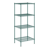 Regency 24" x 30" NSF Green Epoxy 4-Shelf Kit with 74" Posts