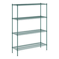 Regency 18" x 54" NSF Green Epoxy 4-Shelf Kit with 74" Posts