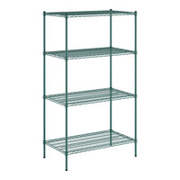 Regency 24" x 42" NSF Green Epoxy 4-Shelf Kit with 74" Posts