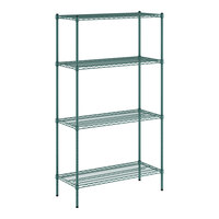 Regency 18" x 42" NSF Green Epoxy 4-Shelf Kit with 74" Posts