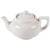 Hall China from Steelite International HL220AWHA Ivory (American White) 16 oz. Boston Teapot - 12/Case