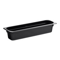 Cambro 24LPCW110 Camwear 1/2 Size Long Black Polycarbonate Food Pan - 4" Deep