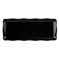 GET ML-154-BK Osslo Bake and Brew 14" x 5 1/2" Black Scalloped Melamine Rectangular Display Tray - 6/Pack