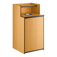 Lancaster Table & Seating Waste 32 Gallon Natural Waste Receptacle Enclosure with Drop Hole and Tray Shelf
