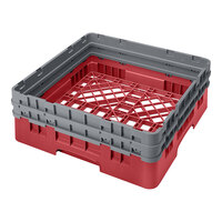 Cambro BR578163 Red Camrack Customizable Full Size Base Rack with Closed Sides and 2 Extenders
