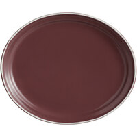 Libbey ENG-8-M Englewood 12" Matte Mulberry Porcelain Oval Platter - 12/Case