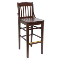 BFM Seating Cornell Dark Walnut Beechwood Bar Height Chair