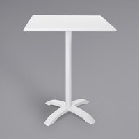 BFM Seating Bali-Beachcomber 32" Square White Powder Coated Aluminum Bar Height Outdoor / Indoor Table