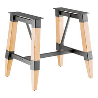 Lancaster Table & Seating Industrial Bleached Oak Trestle Table Base for 30" x 48" Table Tops