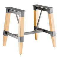 Lancaster Table & Seating Industrial Bleached Oak Trestle Table Base for 30" x 48" Table Tops