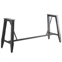 Lancaster Table & Seating Industrial Slate Gray Finish Bar Height Trestle Table Base for 30" x 96" Table Tops