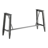 Lancaster Table & Seating Industrial Slate Gray Finish Bar Height Trestle Table Base for 30" x 96" Table Tops