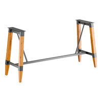 Lancaster Table & Seating Industrial Honey Maple Finish Bar Height Trestle Table Base for 30" x 96" Table Tops