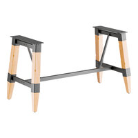 Lancaster Table & Seating Industrial Bleached Oak Trestle Table Base for 30" x 72" Table Tops