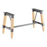 Lancaster Table & Seating Industrial Bleached Oak Trestle Table Base for 30" x 72" Table Tops