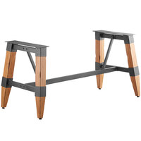 Lancaster Table & Seating Industrial Honey Maple Trestle Table Base for 30" x 72" Table Tops