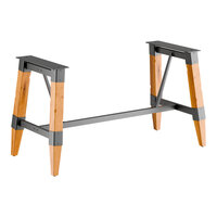 Lancaster Table & Seating Industrial Honey Maple Trestle Table Base for 30" x 72" Table Tops