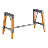 Lancaster Table & Seating Industrial Honey Maple Trestle Table Base for 30" x 72" Table Tops