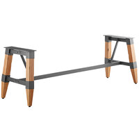 Lancaster Table & Seating Industrial Honey Maple Trestle Table Base for 30" x 96" Table Tops