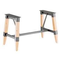 Lancaster Table & Seating Industrial Bleached Oak Trestle Table Base for 30" x 60" Table Tops