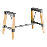 Lancaster Table & Seating Industrial Bleached Oak Trestle Table Base for 30" x 60" Table Tops