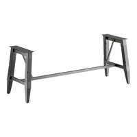 Lancaster Table & Seating Industrial Slate Gray Trestle Table Base for 30" x 96" Table Tops