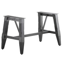 Lancaster Table & Seating Industrial Slate Gray Trestle Table Base for 30" x 60" Table Tops