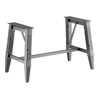 Lancaster Table & Seating Industrial Slate Gray Trestle Table Base for 30" x 60" Table Tops