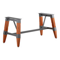 Lancaster Table & Seating Industrial Rustic Mahogany Trestle Table Base for 30" x 72" Table Tops