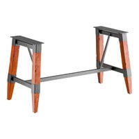 Lancaster Table & Seating Industrial Rustic Mahogany Trestle Table Base for 30" x 72" Table Tops